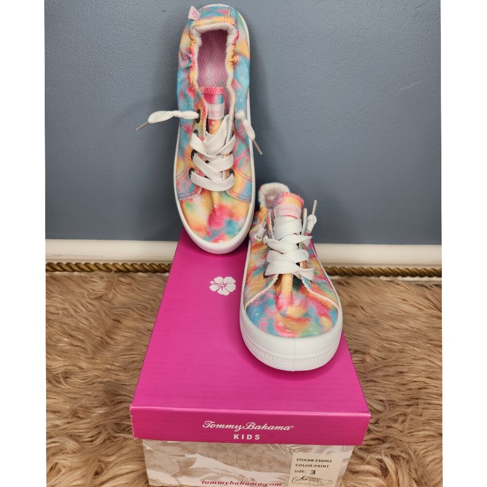 NIB TOMMY BAHAMA KIDS TIE DYE SNEAKERS -YOUTH 3